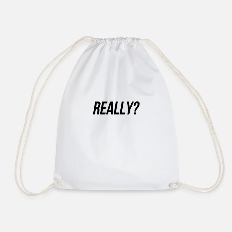 Really - Drawstring Bag - white