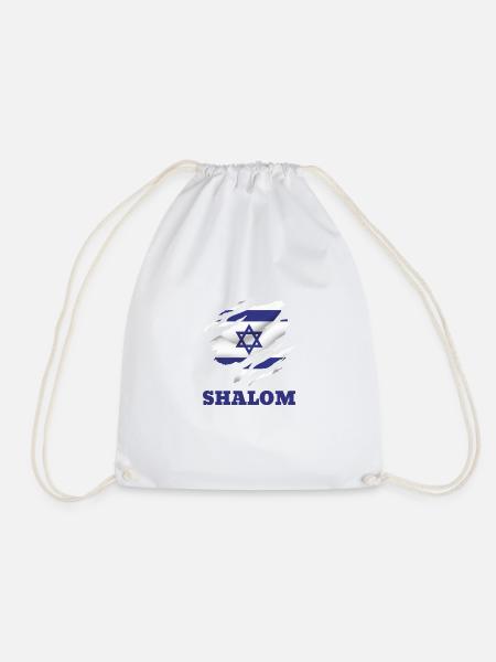 Shalom - Turnbeutel - Weiß