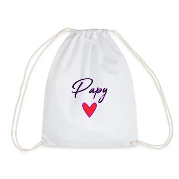 PAPY. PAPA. FÊTE DES PÈRES. BONNE FÊTE PAPA - Sac de sport léger - blanc - Devant