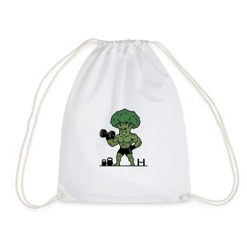 GYM Broccoli Bodybuilder - Sac de sport léger - blanc - Devant