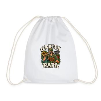 Garten Papa Vintage Motiv Geschenk Papa - Turnbeutel - Weiß - Vorne
