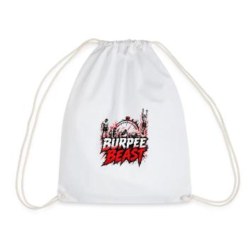 Burpee Beast – Fitness Workout mit Stoppuhr - Turnbeutel - Weiß - Vorne