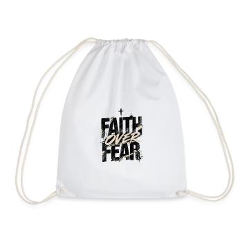 Faith Over Fear – Christliches Minimalist Design - Turnbeutel - Weiß - Vorne