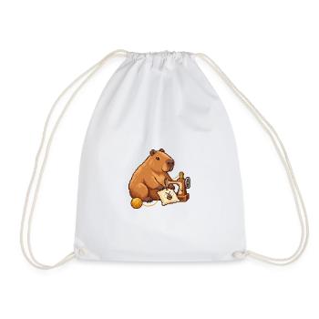 Capybara Pixel Art Designerin – Näherin - Turnbeutel - Weiß - Vorne
