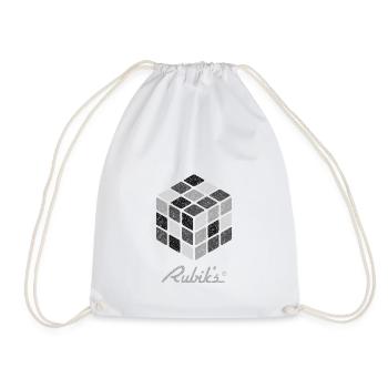 Rubik's Cube Black-And-White Print - Drawstring Bag - white - Front