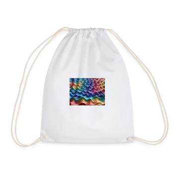rainbow-coloured ocean waves - Drawstring Bag - white - Front