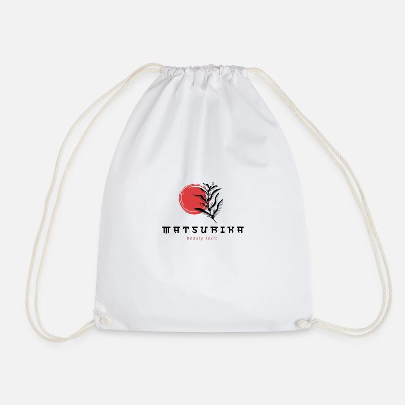 Modern Japanese style - Drawstring Bag - white