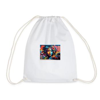 funny art - Drawstring Bag - white - Front