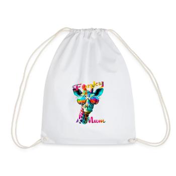 Funky Mum. anniversaire, fêtes des mères. Girafe - Sac de sport léger - blanc - Devant