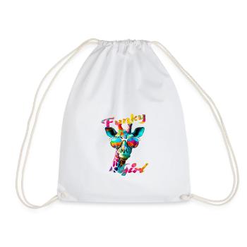Funky Girl Girafe - Sac de sport léger - blanc - Devant