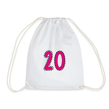 20. 20 ANS. 20e ANNIVERSAIRE. ANNIVERSAIRE 20 ANS. - Sac de sport léger - blanc - Devant