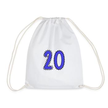 20. 20th ANNIVERSARY. 20 YEARS ANNIVERSARY. 20 YEARS. - Drawstring Bag - white - Front