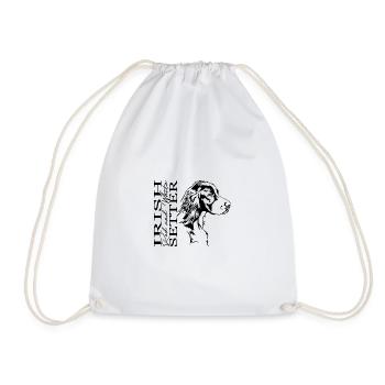Irish Red and White Setter Hound Dogs Wilsigns - Drawstring Bag - white - Front