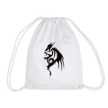 dragon tribal tattoo form 2004 uuu w - Drawstring Bag - white - Front