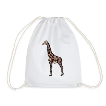 Conception avec une girafe 1 - Sac de sport léger - blanc - Devant