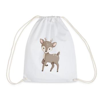 Deer fawn - Drawstring Bag - white - Front
