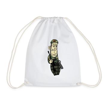 Peops Soldier - Drawstring Bag - white - Front