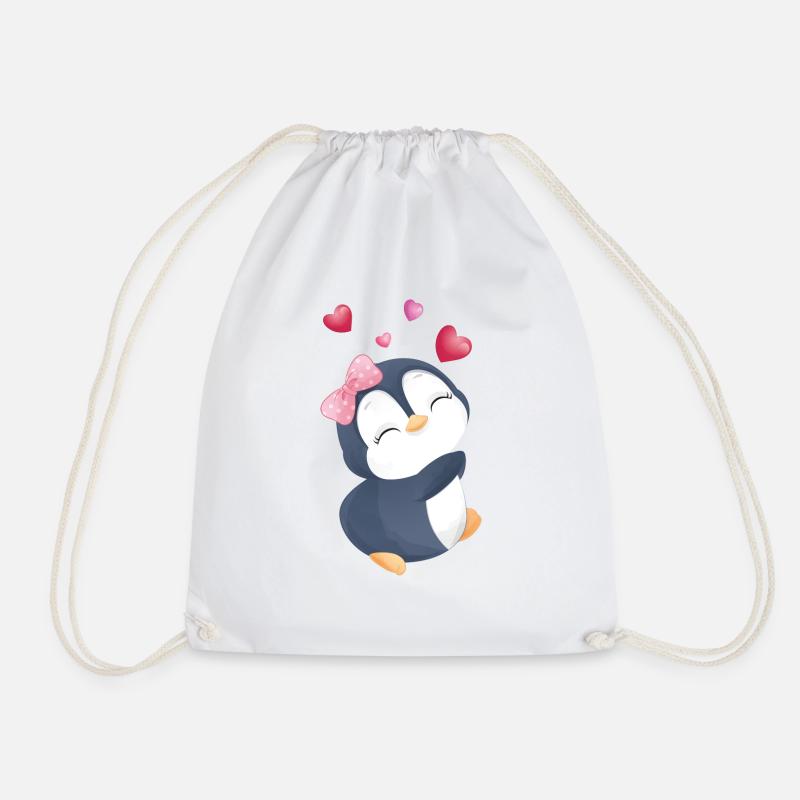 verliebter Pinguin - Turnbeutel - Weiß