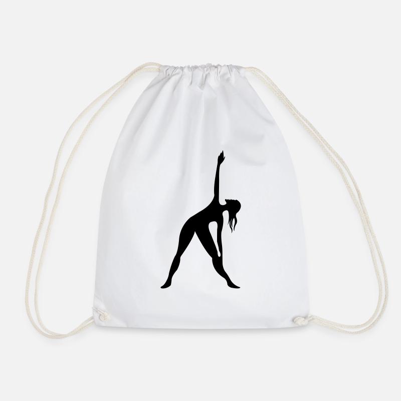 woman gymnastics - Drawstring Bag - white