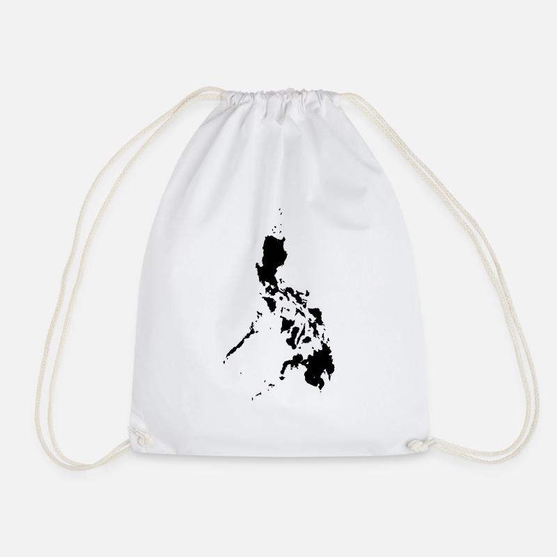 Philippines Map - Plott - Drawstring Bag - white