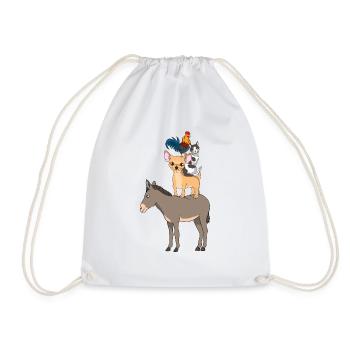 Bremen Town Musicians by the Manzanita ́s - Drawstring Bag - white - Front