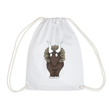 Dino 28 - Drawstring Bag - white - Front