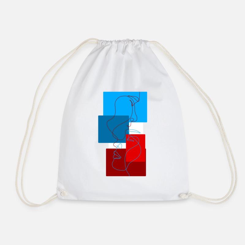 LoveLinesWithColorBlocks - Turnbeutel - Weiß