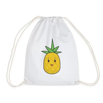 Pineapple Comic Sweet Fruit - Drawstring Bag - white - Front