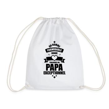 un homme formidable donne un papa exceptionnel - Sac de sport léger - blanc - Devant