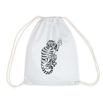 chinesischer Tiger Illustration - Turnbeutel - Weiß - Vorne