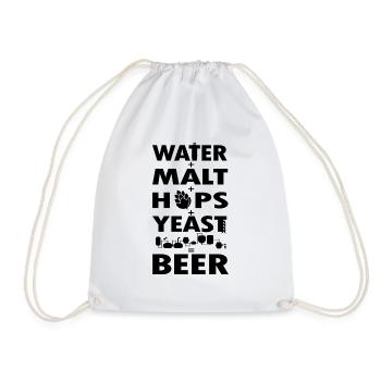 Water Malt Hops Yeast Beer Homebrewing Craftbeer B - Turnbeutel - Weiß - Vorne