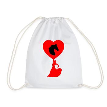 Horse - Drawstring Bag - white - Front