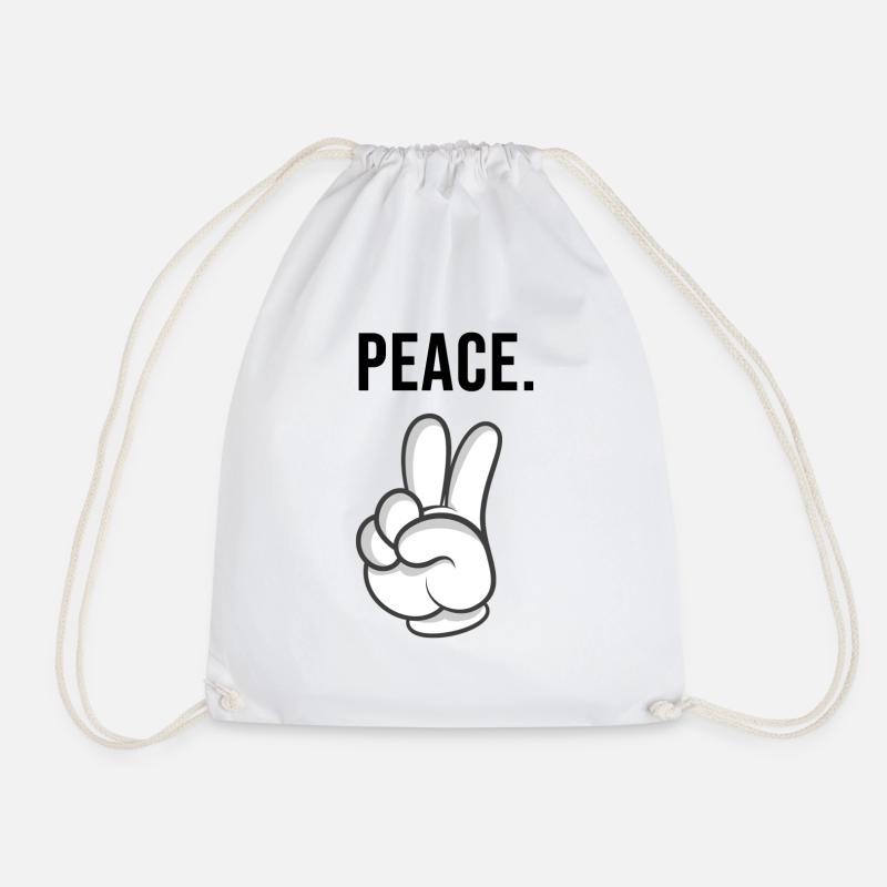 peace hand - Turnbeutel - Weiß
