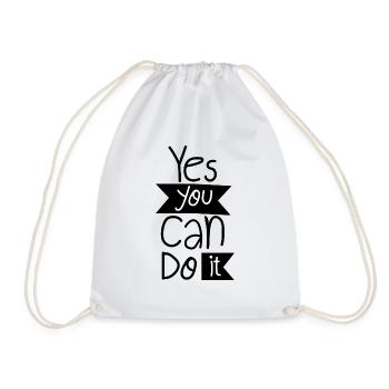 Yes, you can do it. - Drawstring Bag - white - Front