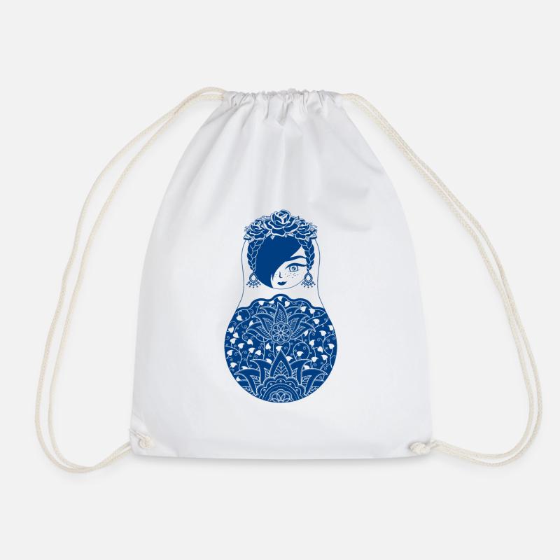 Matryoshka Fina - Drawstring Bag - white