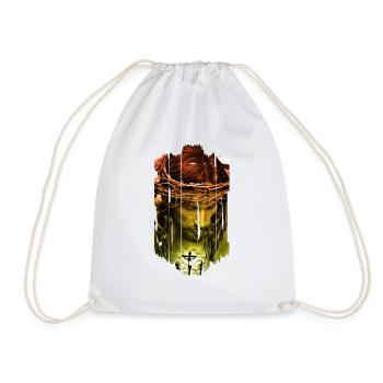 jesus bible christian religion christian cross christian - Drawstring Bag - white - Front