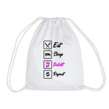 Manger dormir Ballet Répéter - Sac de sport léger - blanc - Devant