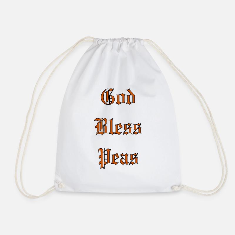 GodBlessPeas - Drawstring Bag - white