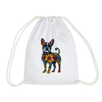 Boston Terrier - Turnbeutel - Weiß - Vorne