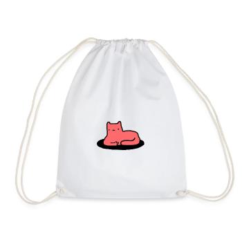 Cat - Meow - Kitten - Cat - Funny and cute - Drawstring Bag - white - Front