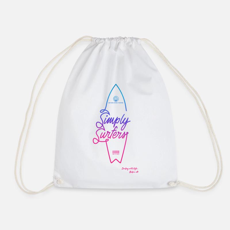 Surfing with style ... before all! - Drawstring Bag - white