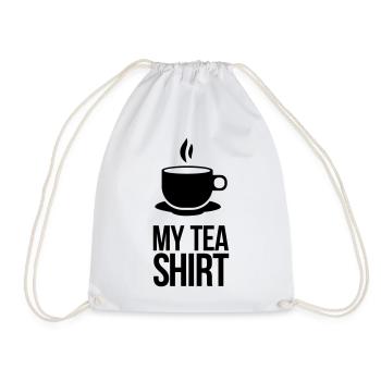 tea shirt - Drawstring Bag - white - Front