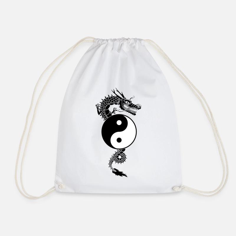 Drache Yin Yang - Turnbeutel - Weiß