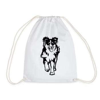 Australian Shepherd - Drawstring Bag - white - Front