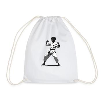 Karate Child Fighter - Martial Arts Sports Sticker - Drawstring Bag - white - Front