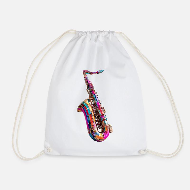 Design de saxophone coloré - Sac de sport léger - blanc