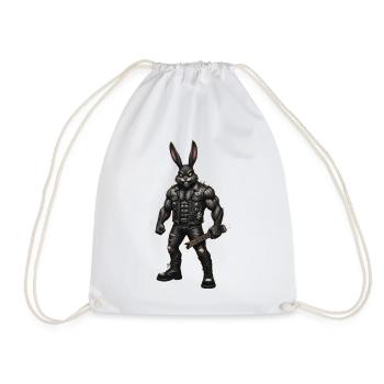 Heavy Metal Osterhase Rocker Ostern Hardcore Hase - Turnbeutel - Weiß - Vorne