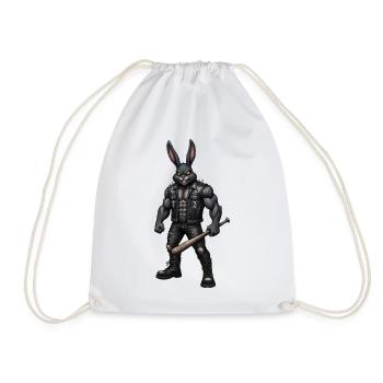 Heavy Metal Osterhase Rocker Ostern Hardcore Hase - Turnbeutel - Weiß - Vorne