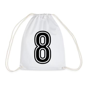 8 Number Symbol - Drawstring Bag - white - Front
