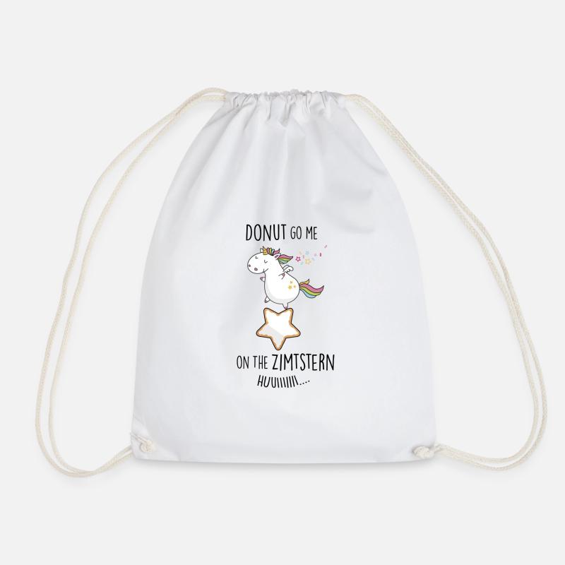 Donut Zimtstern Einhorn - Turnbeutel - Weiß